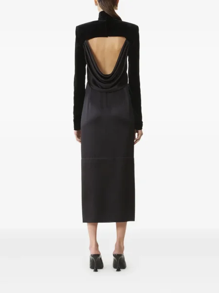 Rochie midi Lanvin de catifea până la genunchi de costum negru