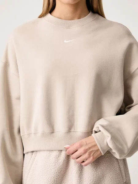 Nike Sportswear melegítőfelső női pamuttal Studio Fleece bézs