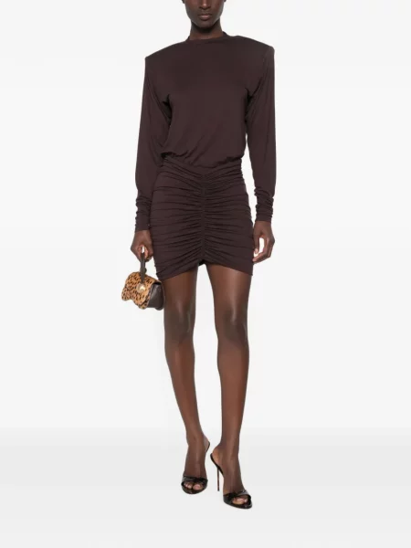 Rochie mini The Andamane cu volane maro