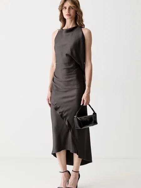 Victoria Beckham rochie cu acetat maro