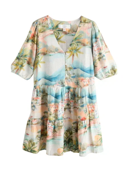 Next Rochie / pielii / azuriu / verde iarbă bej