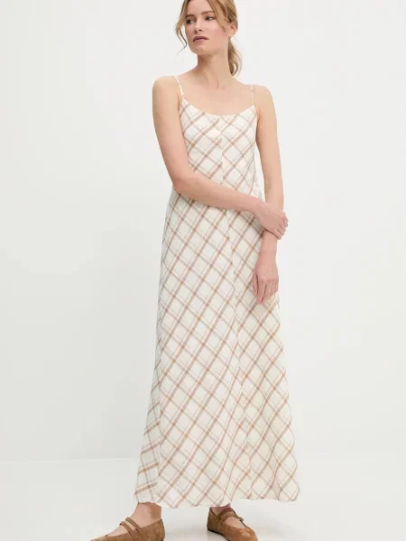 Сукня maxi розкльошена бежевий