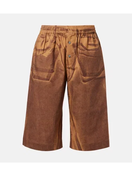 Pantaloni scurți Acne Studios cu imagine maro