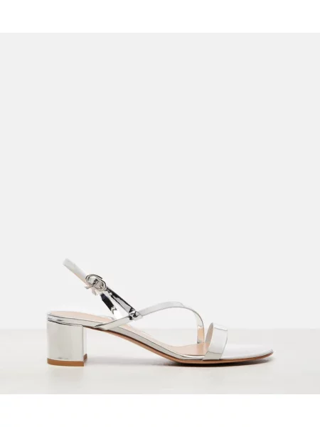 Sandale Gianvito Rossi din piele argintiu