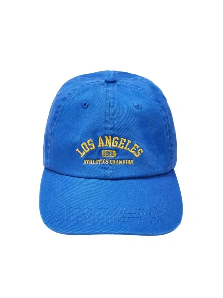 Pull&Bear Čepice LOS ANGELES azurová žlutá