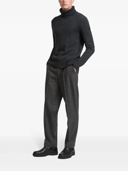 Pantaloni chino Yves Salomon de lână gri