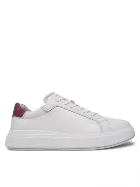 Kožené tenisky Calvin Klein LOW TOP LACE UP LTH biela