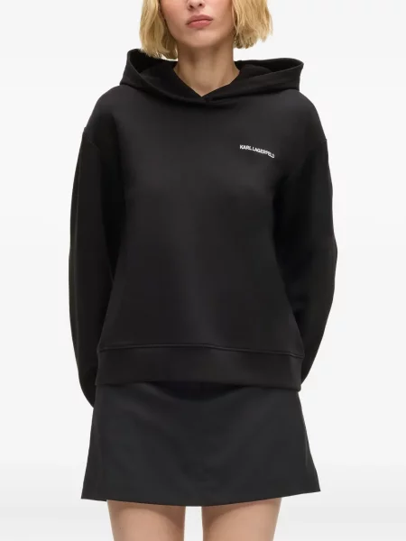 Hoodie Karl Lagerfeld με κουκούλα μαύρο