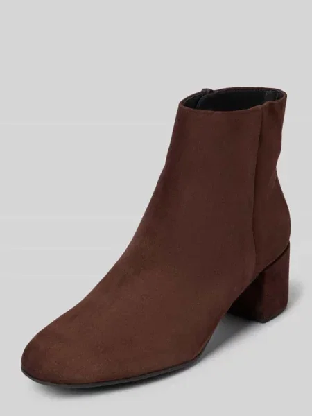 Buty skórzane za kostkę na słupku Högl beżowe