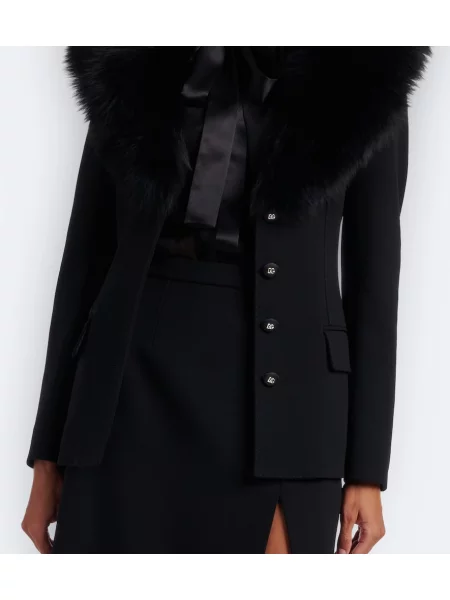 Geacă Dolce&gabbana de lână negru