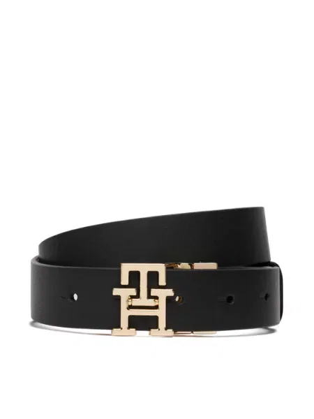 Tommy Hilfiger Pasek Th Logo Rev Mono czarny