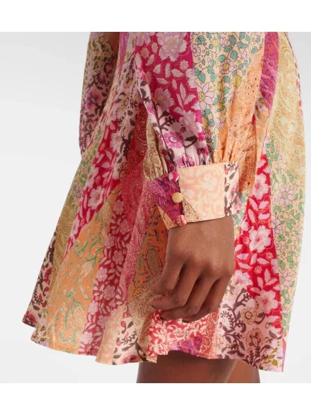 Rochie Rixo de mătase cu imagine roz