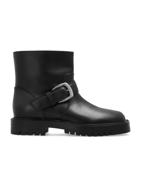 Buty do kostki Maison Margiela skórzane na sprzączkę czarne