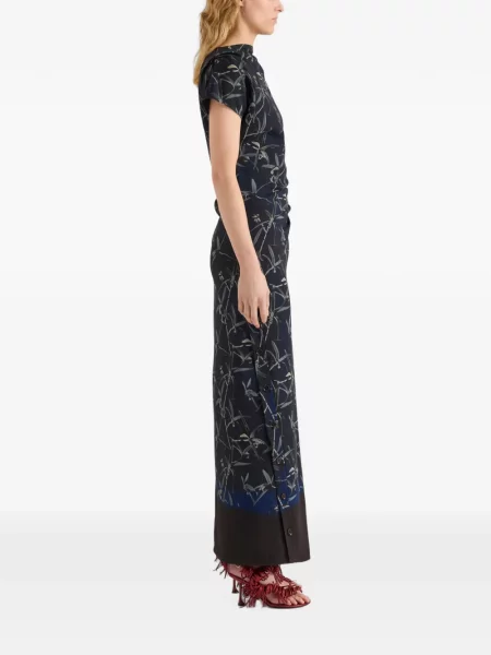 Rochie Proenza Schouler cu imagine stretch albastru
