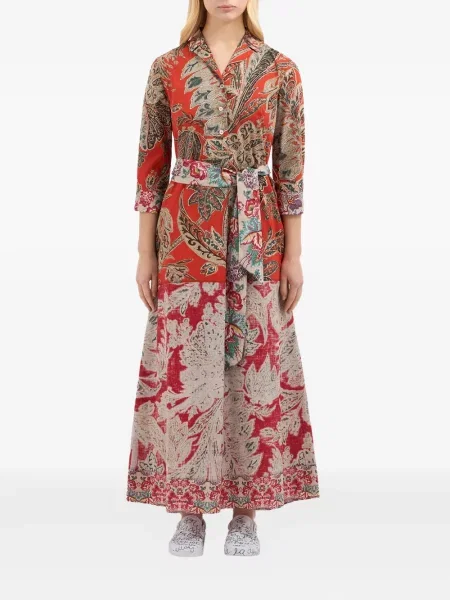 Rochie Pierre-louis Mascia cu imagine cu model paisley de costum roșu