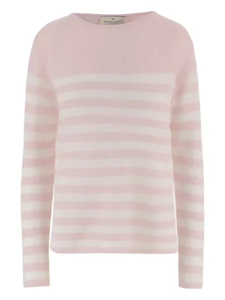 Pulover Bruno Manetti din cașmir cu dungi roz