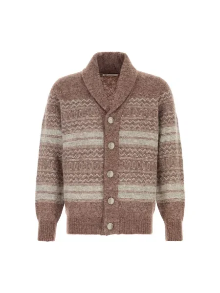 Sweter Brunello Cucinelli wełniany brązowy