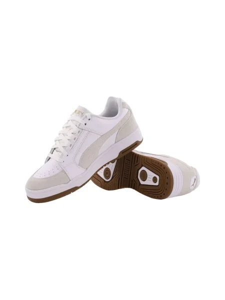 Pantofi Puma din piele de căprioară alb