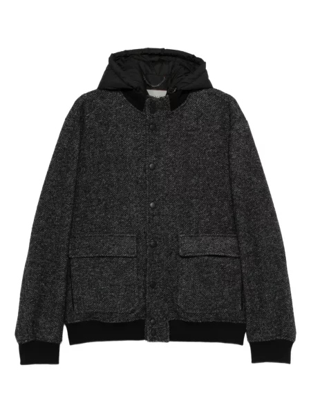 Geacă Canali cu glugă cu model herringbone gri