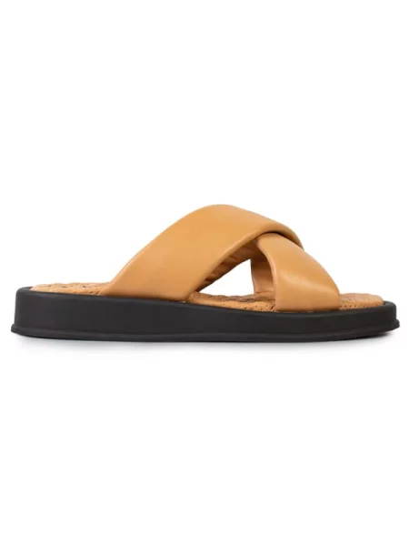 Кожаные шлепанцы Modamilano бежевые