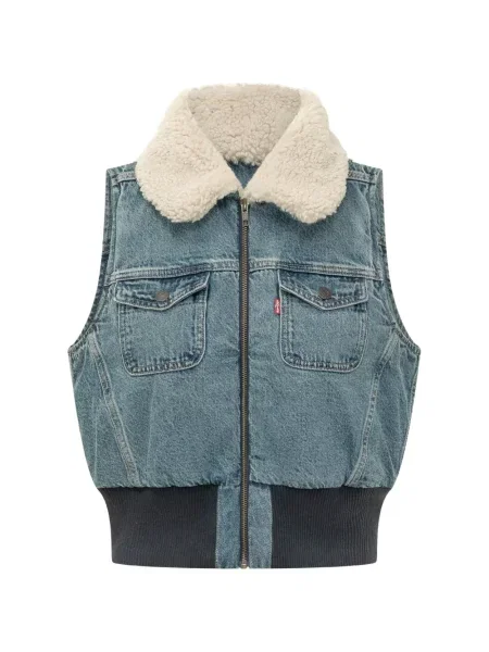 Decupat gulerat blugi Levi's® cu talie înaltă albastru