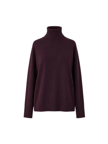 Sweter z golfem Solotre z kaszmiru do golfa fioletowy