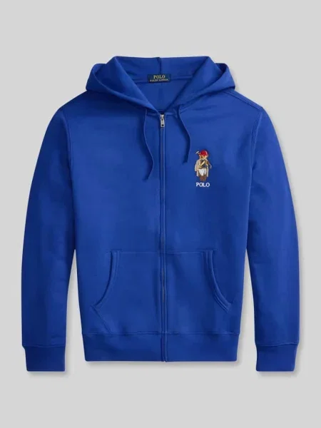 Bluza rozpinana krój regular fit z nadruk polo bear Polo Ralph Lauren niebieska