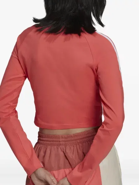 Dzianinowe haftowane polo Adidas w paski szare