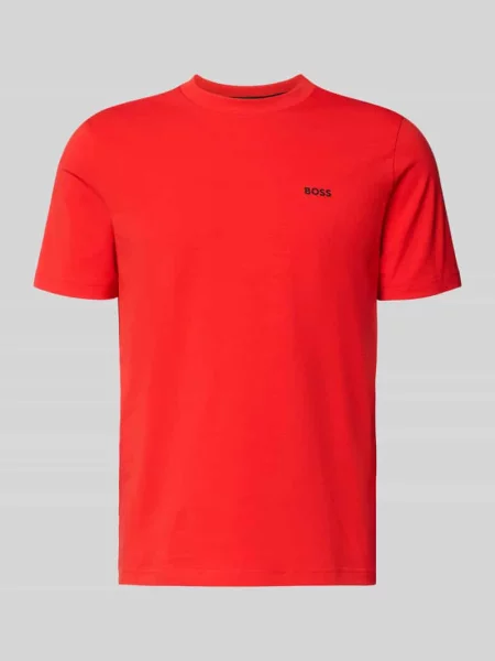 T-shirt o kroju regular fit z mieszanki bawełny Boss Green czerwona