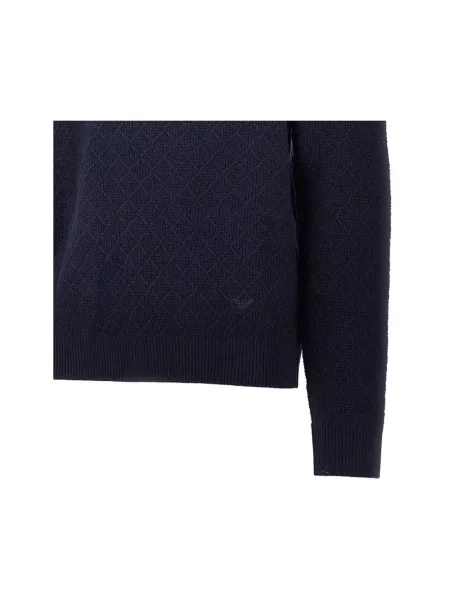Sweter Emporio Armani wełniany niebieski