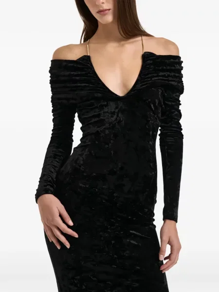 Rochie maxi Danamé de catifea negru