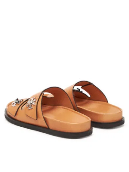 Šlepetės Tory Burch T Lock Sport Slide ruda