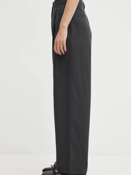 Παντελόνι με προσθήκη μαλλιού Maison Kitsuné Double Pleated γκρι