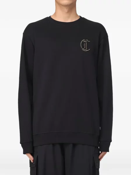 Pulover Just Cavalli cu broderie negru