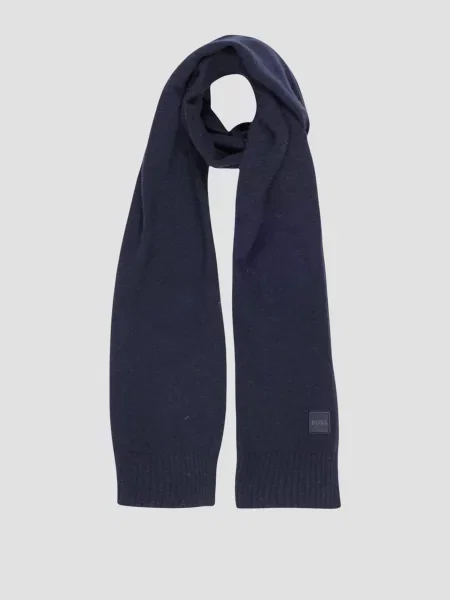 Вовняний шарф Boss синій