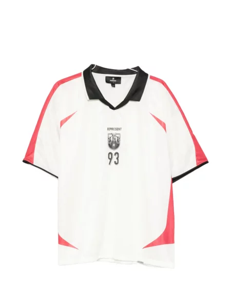 Gulerat tricou polo Represent cu imagine alb