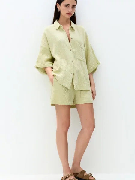 Pull&Bear Bluză măr verde