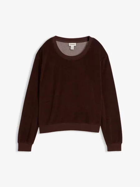 Bluza z miękkiej froty brązowa