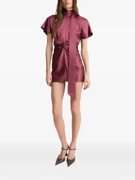 Rochie mini Matthew Bruch cu legături roz