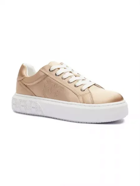 Pinko Sneakers YOKO 11 cu adaos de piele bej