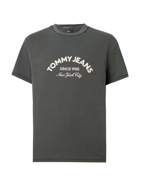 Tommy Jeans tricou din gri cu imprimeu alb