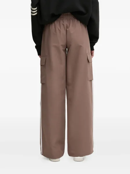 Pantaloni palazzo Adidas cu dungi plisat cu imagine albastru