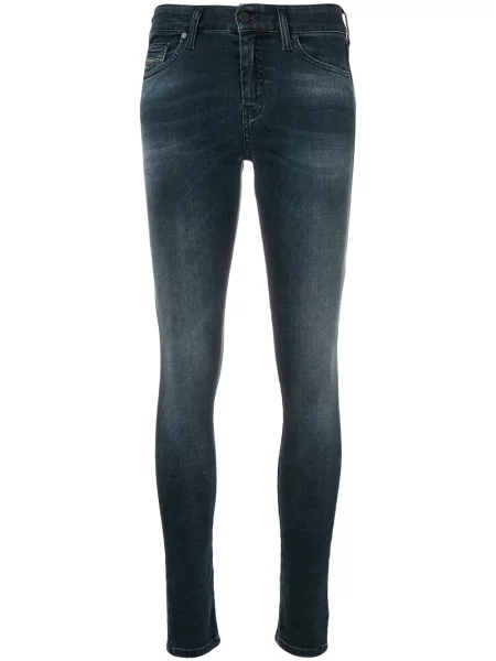 Skinny jeansy skinny Diesel SLANDY niebieskie