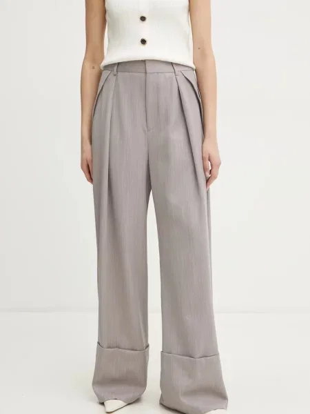 Victoria Beckham gyapjú nadrág lila