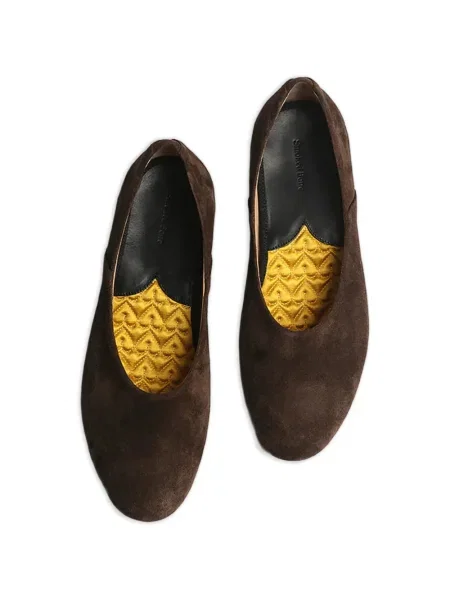 Papuče Fortela od brušene kože slip-on smeđa
