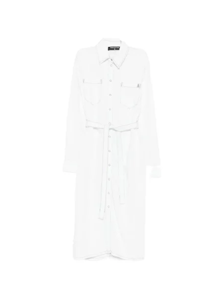 Sukienka koszulowa Patrizia Pepe z autografem niebieska