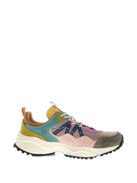 Sneakerși Flower Mountain cu șireturi cu model floral din dantelă verde