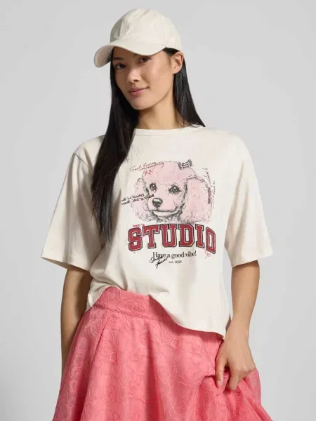 T-shirt o kroju regular fit z czystej bawełny Jake*s Casual biała