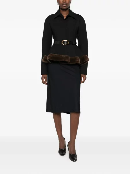 Cu centură geacă Stella Mccartney negru