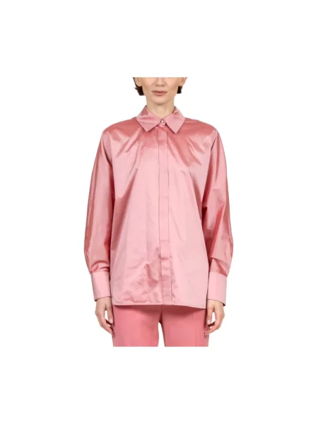 Jedwabna koszula Max Mara Studio różowa